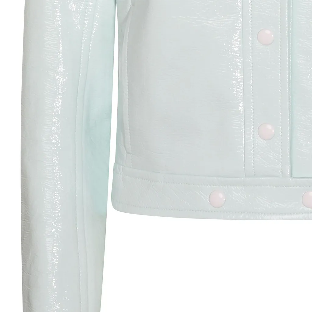 CourrÈGes Vinyl Collared Button-Up Jacket