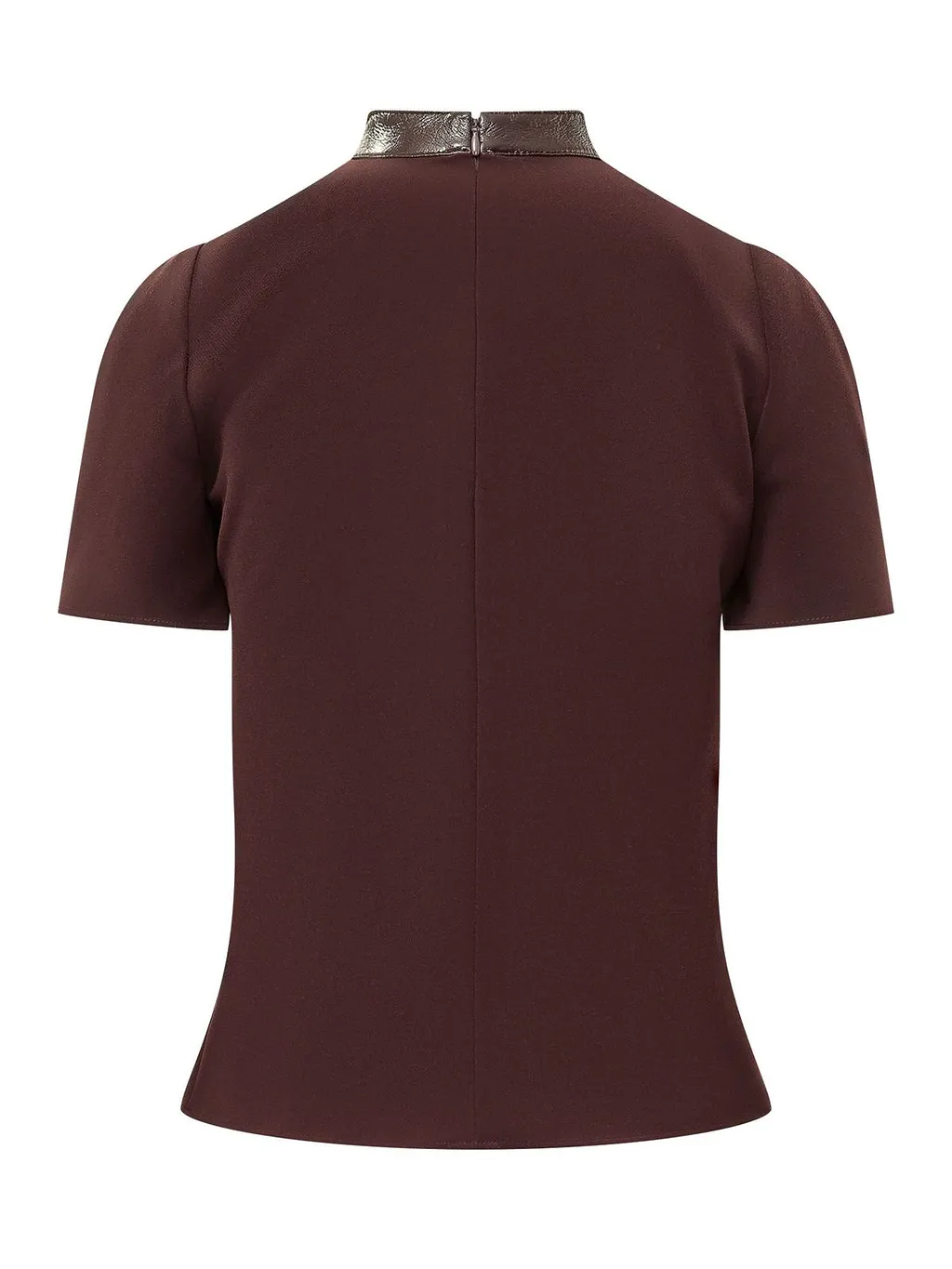 CourrÈGes Vinyl Collar Short-Sleeve Top