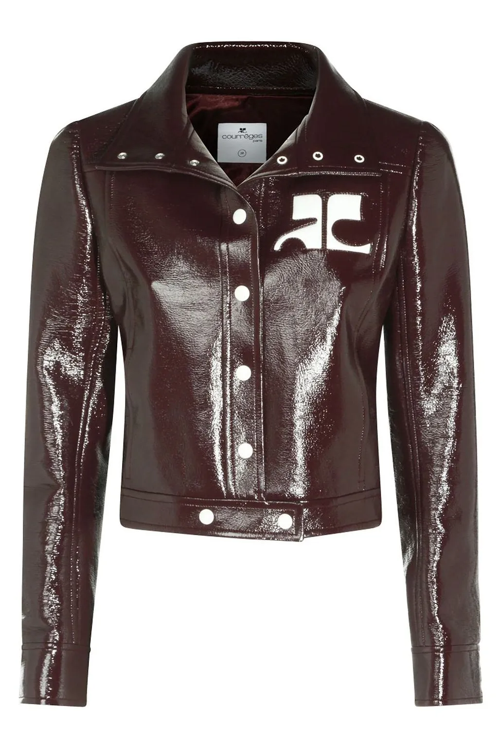 CourrÈGes Vinyl Collared Button-Up Jacket
