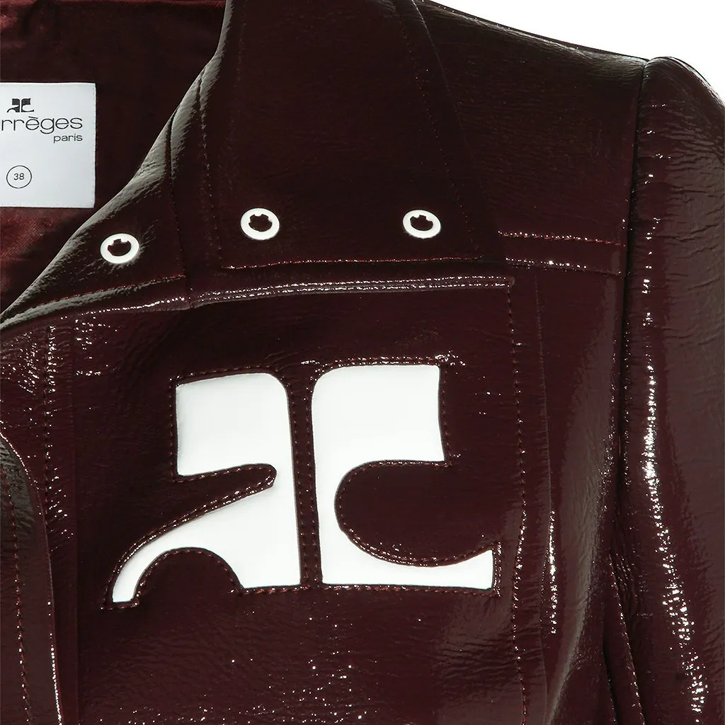 CourrÈGes Vinyl Collared Button-Up Jacket