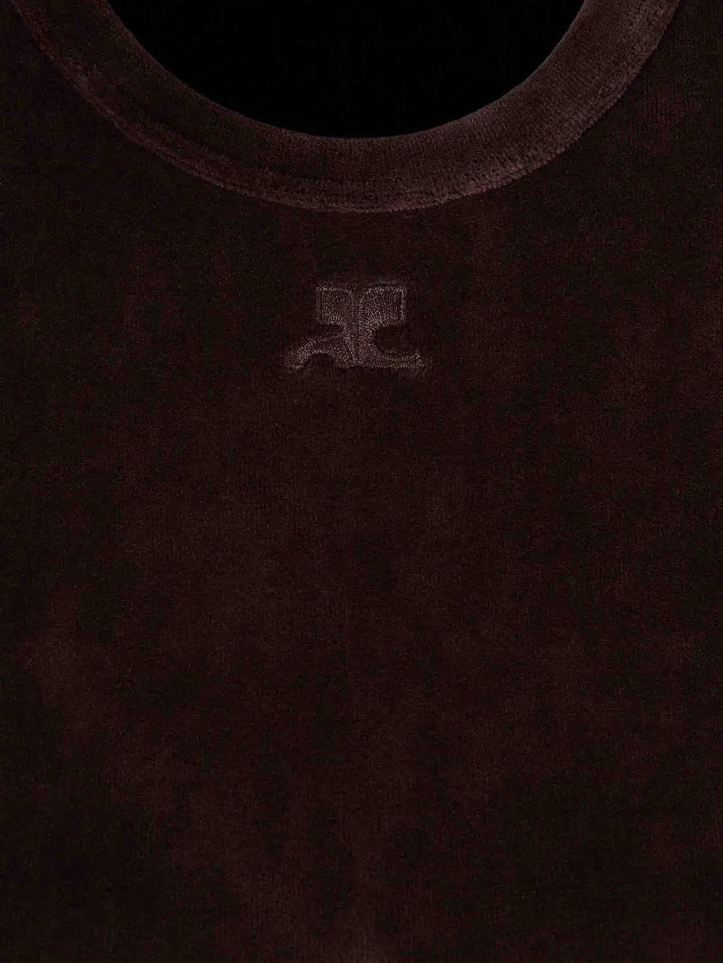 CourrÈGes Velvet Crewneck T-Shirt