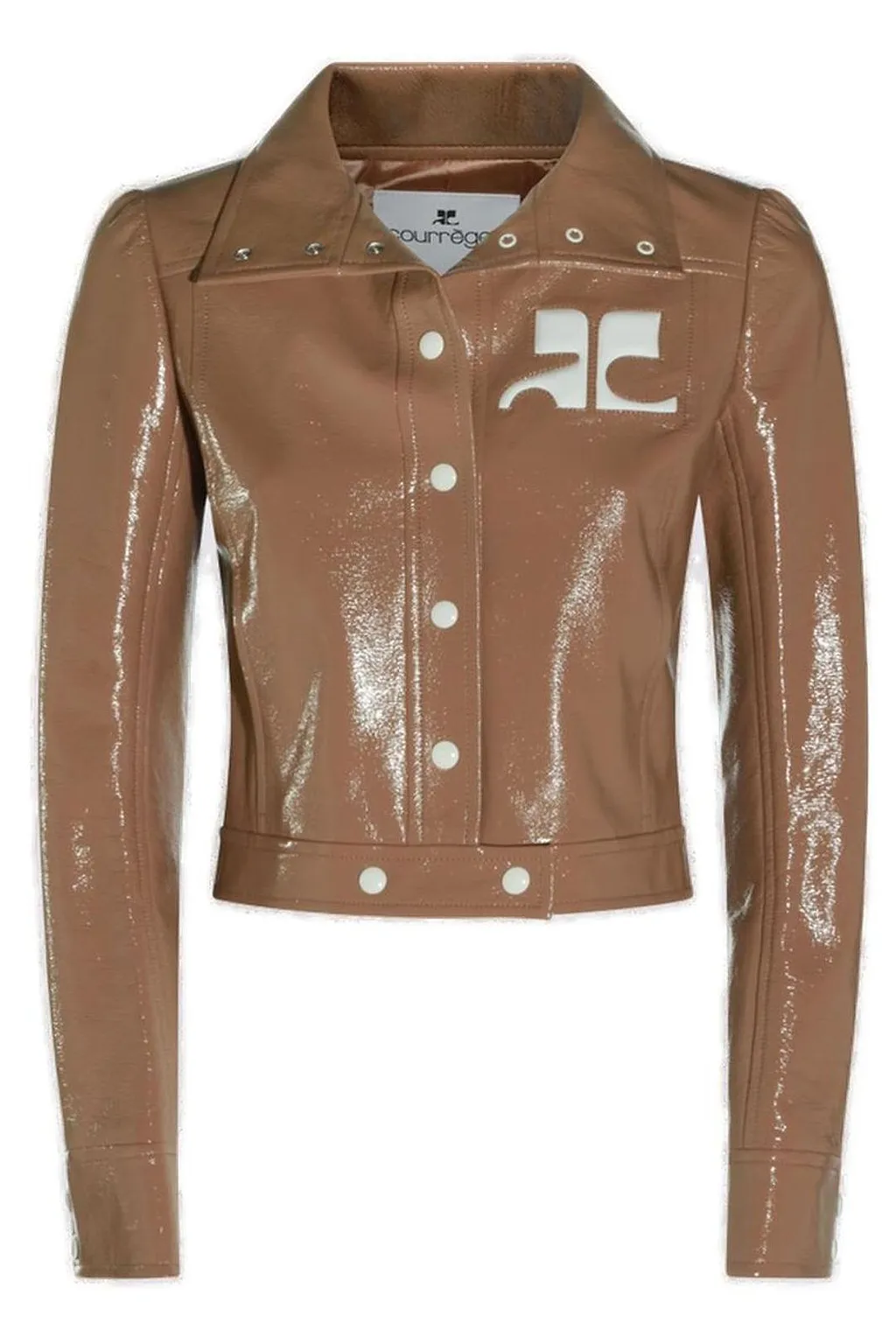 CourrÈGes Vinyl Collared Button-Up Jacket