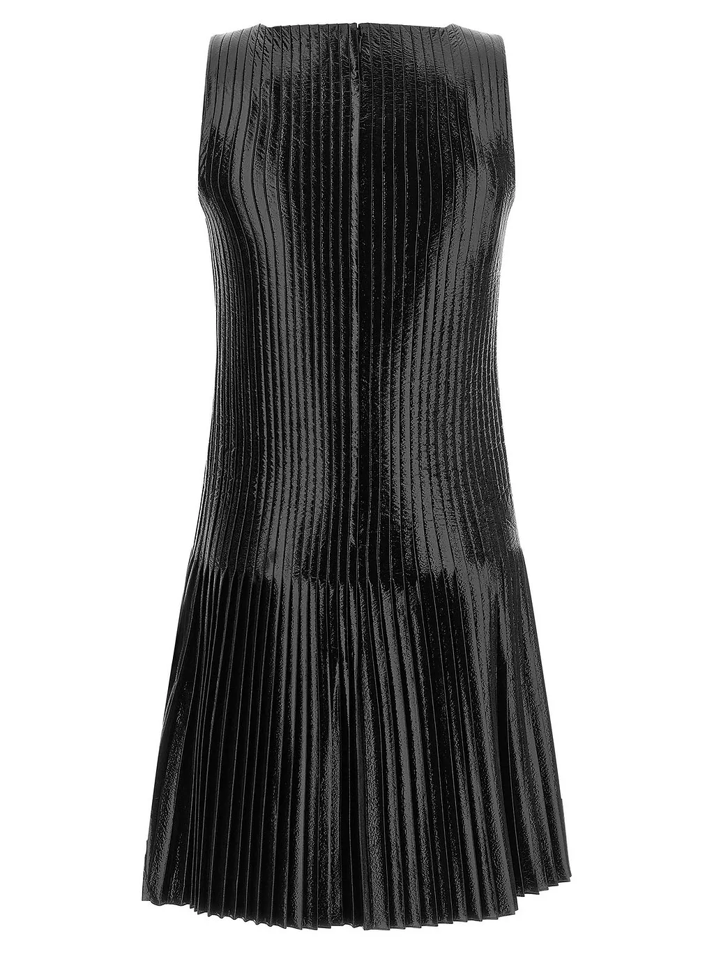 CourrÈGes Vinyl Pleated Mini Dress