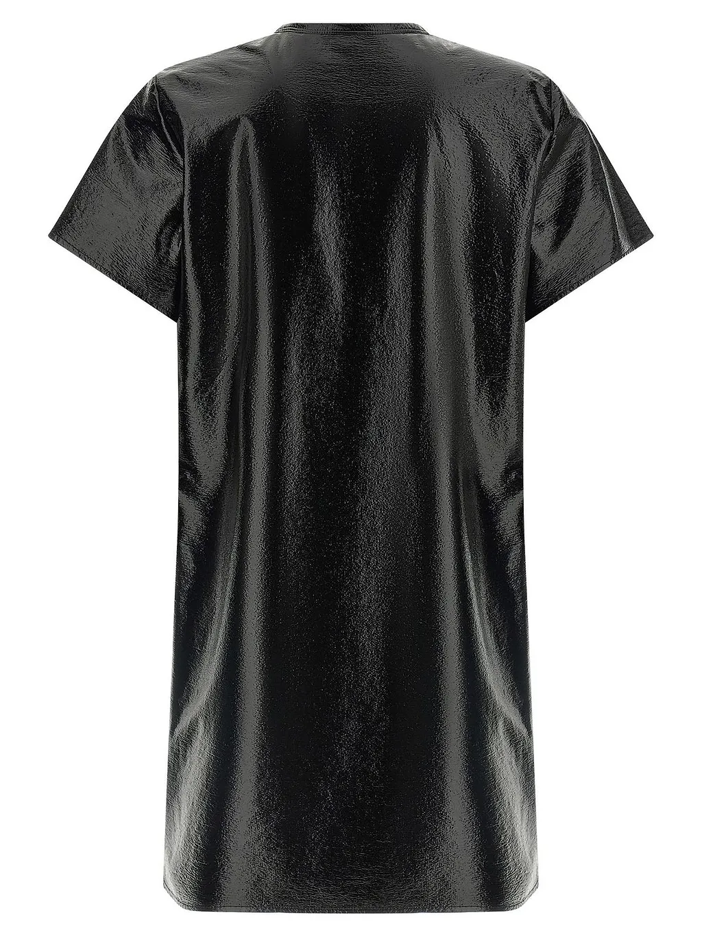 CourrÈGes Vinyl-Effect Logo Patch Mini Dress