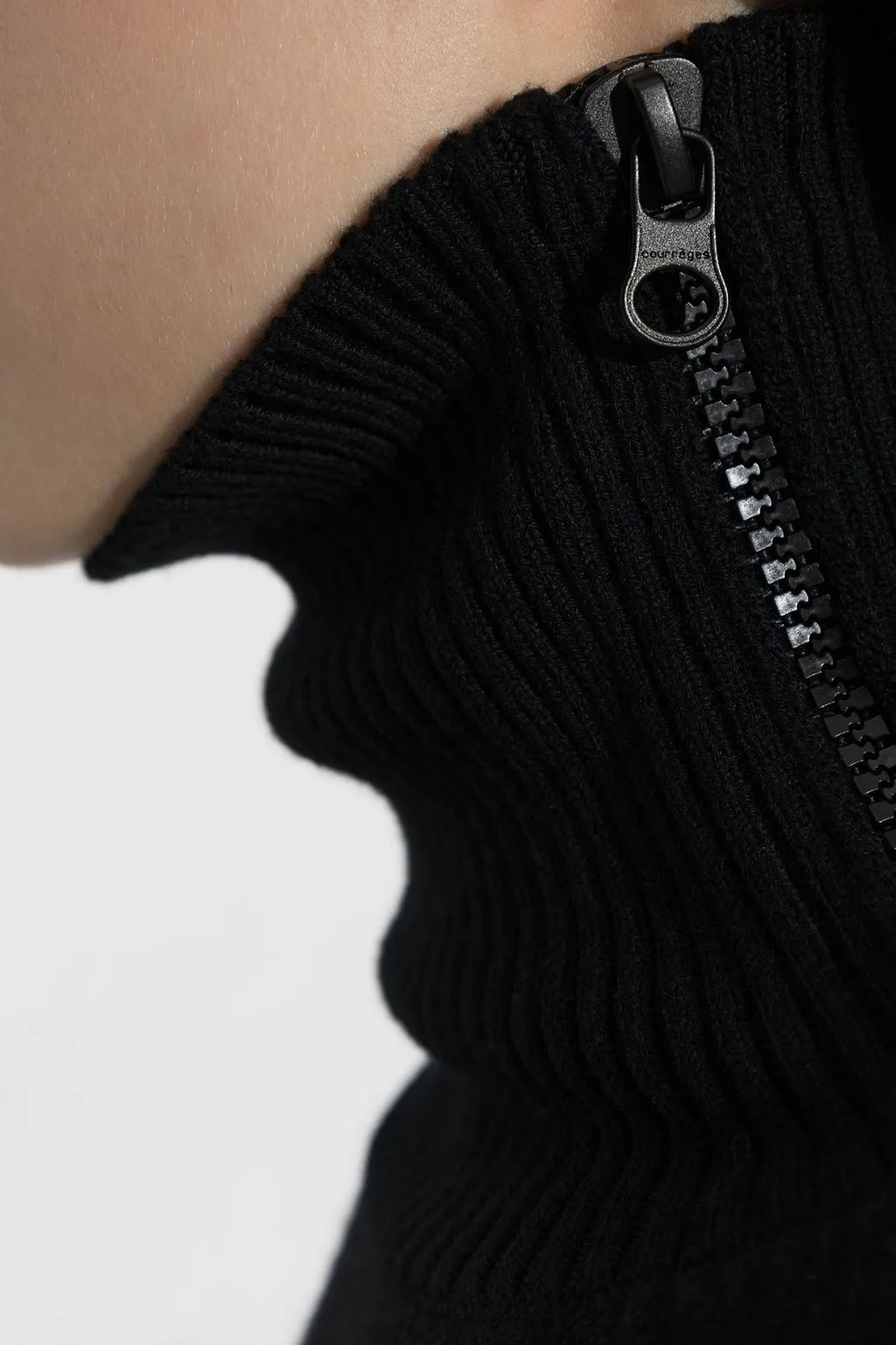 CourrÈGes Zipped Collar Sweater