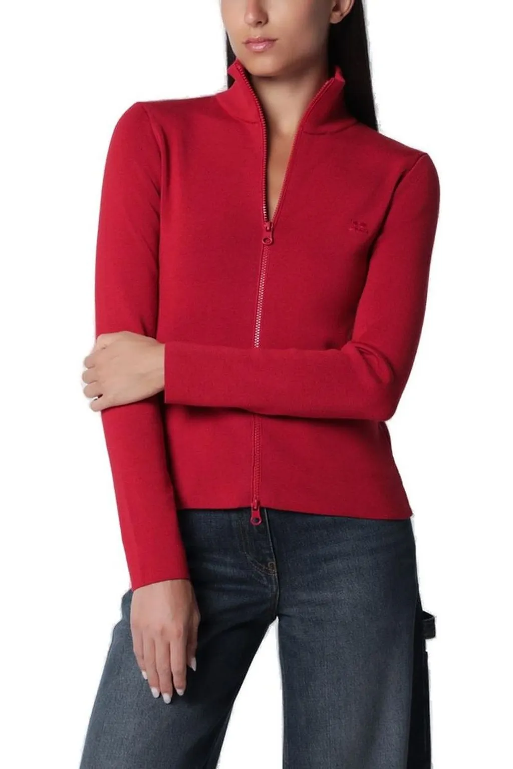 CourrÈGes Zip-Up Knitted Sweater