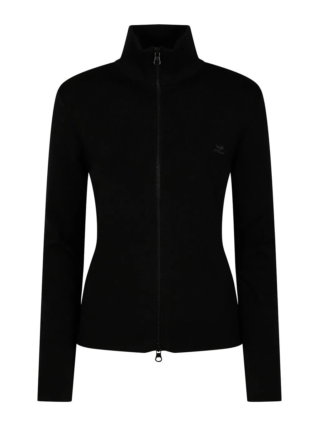 CourrÈGes Zip-Up High Neck Sweater