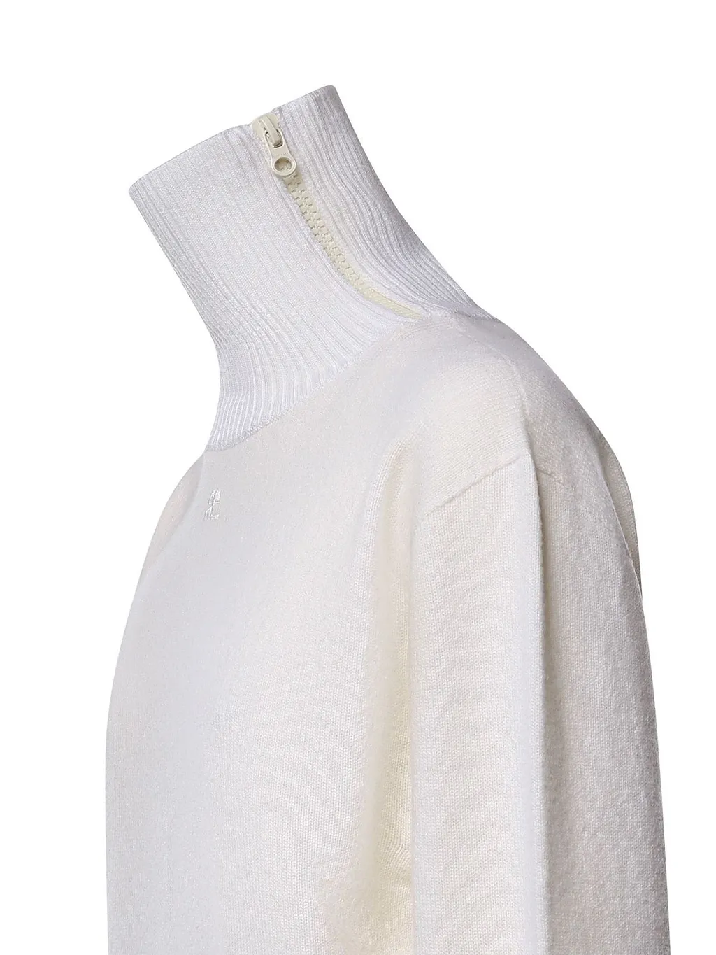 CourrÈGes Zipped Collar Sweater