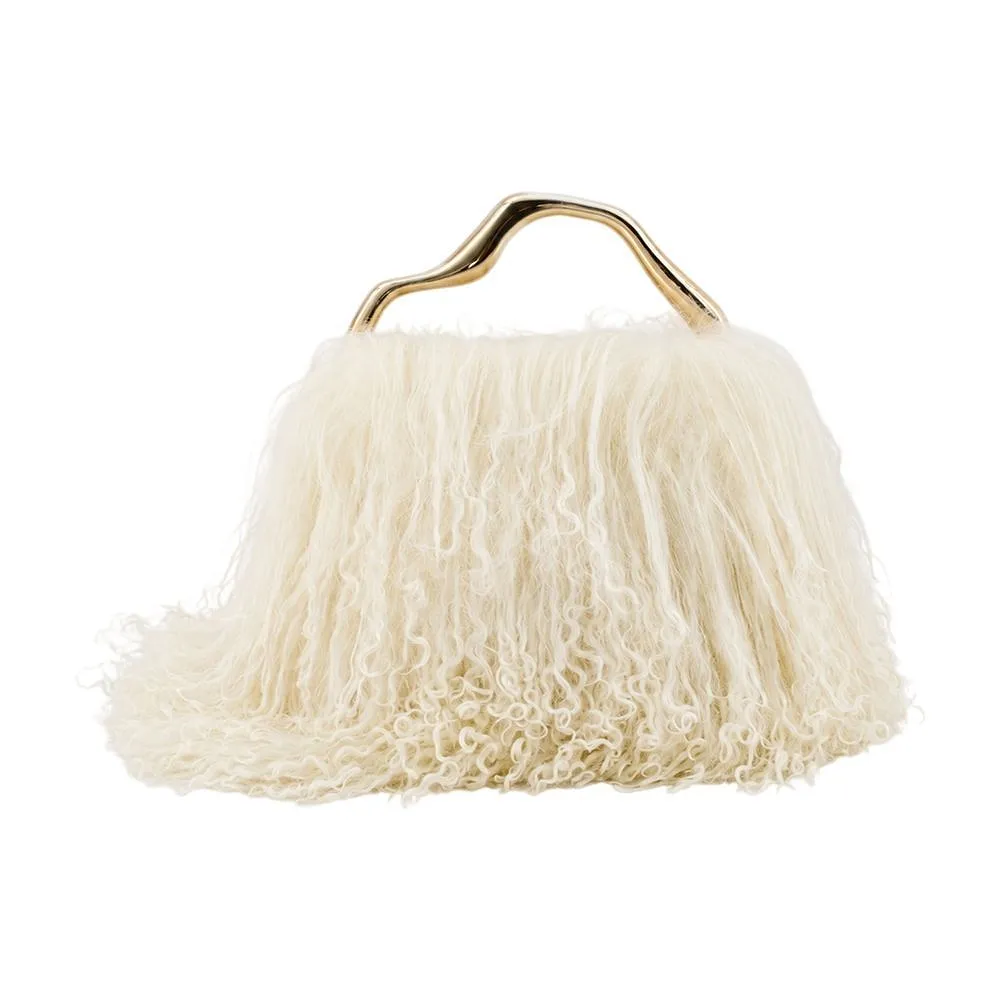 Cult Gaia Backgammon Textured Handle Clutch Bag