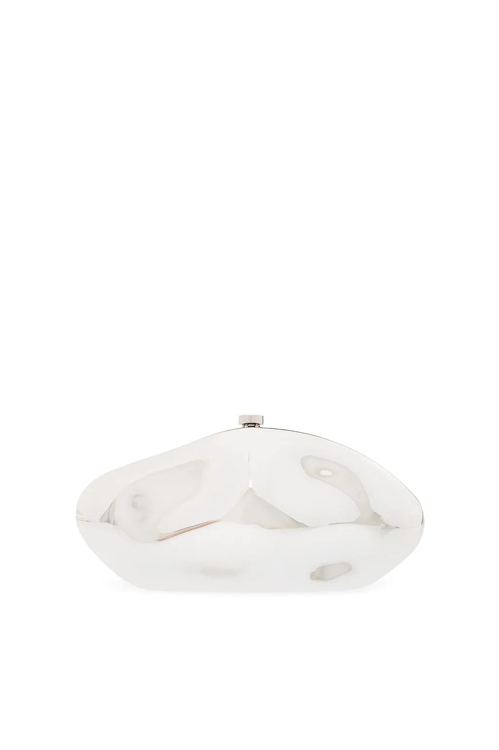 Cult Gaia Caldera Polished-Finish Clutch Bag