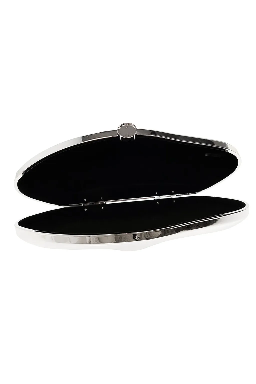 Cult Gaia Caldera Polished-Finish Clutch Bag