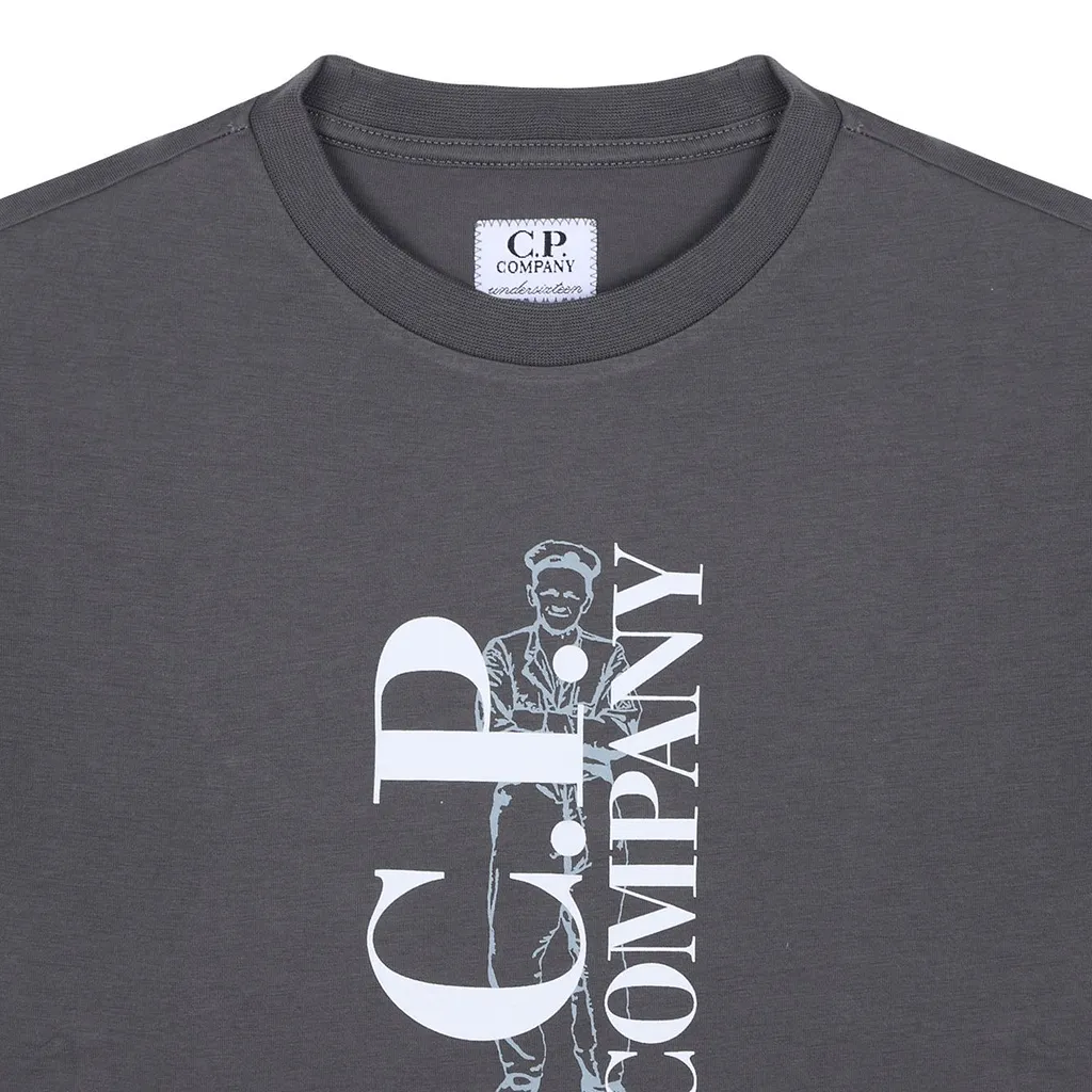 C.P. Company Kids Logo Printed Crewneck T-Shirt