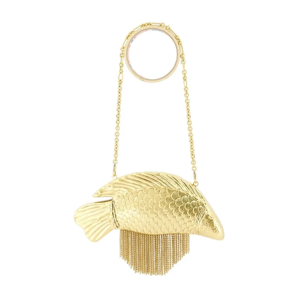 Cult Gaia Neemo Fish-Shaped Chained Clutch Bag