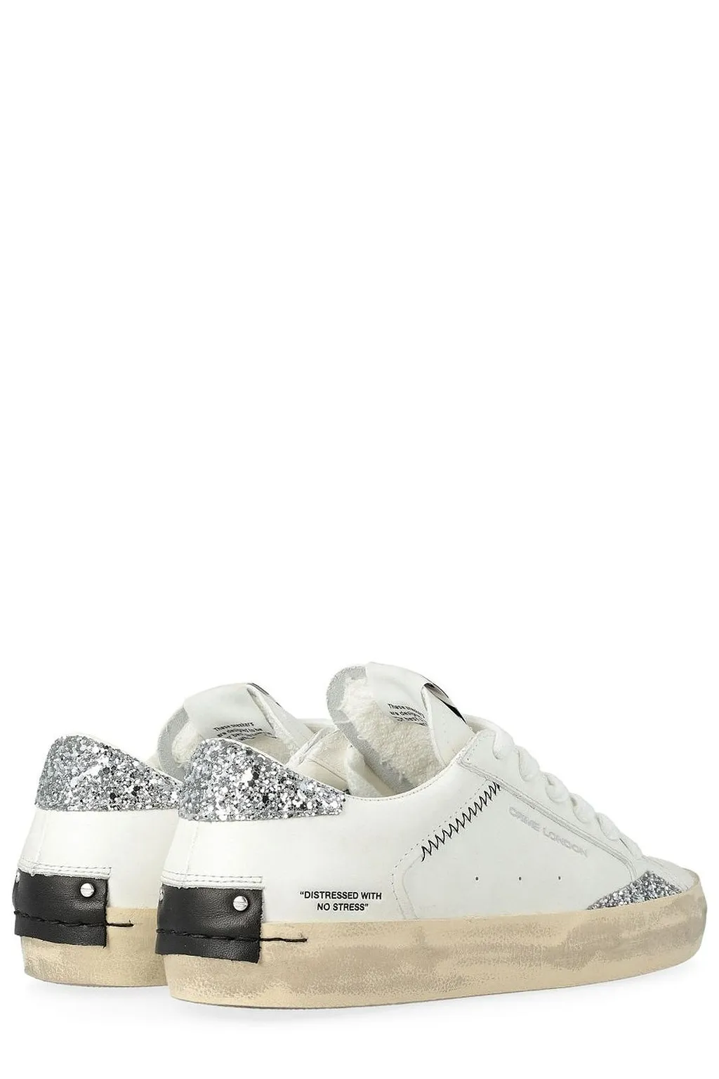 Crime London Distressed Lace-Up Sneakers