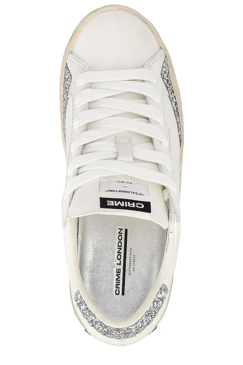 Crime London Distressed Lace-Up Sneakers
