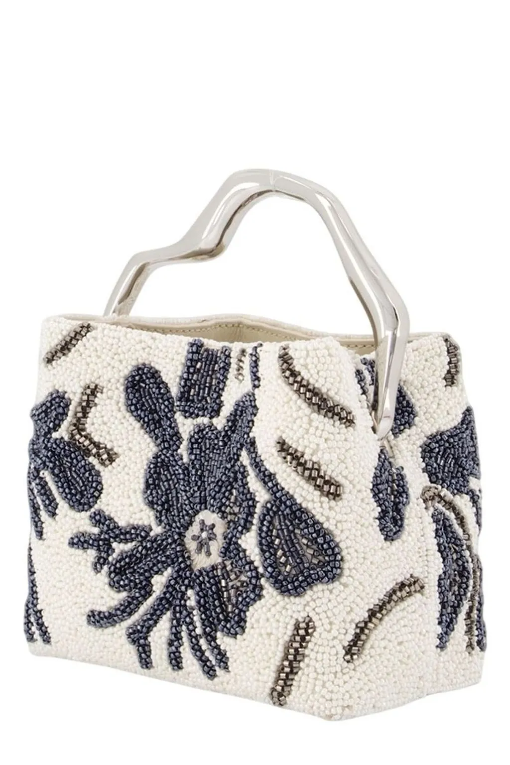 Cult Gaia Solene Floral Beaded Clutch Bag