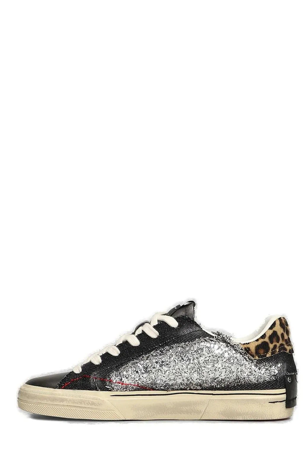 Crime London Leopard-Print Distressed Sneakers