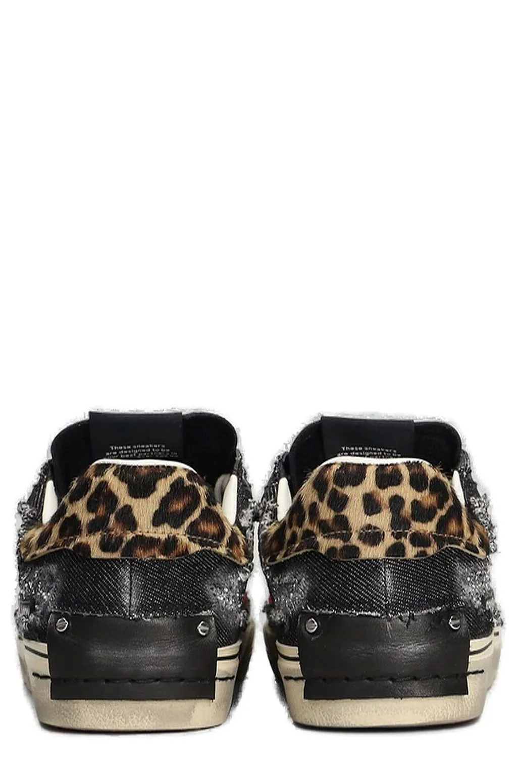 Crime London Leopard-Print Distressed Sneakers