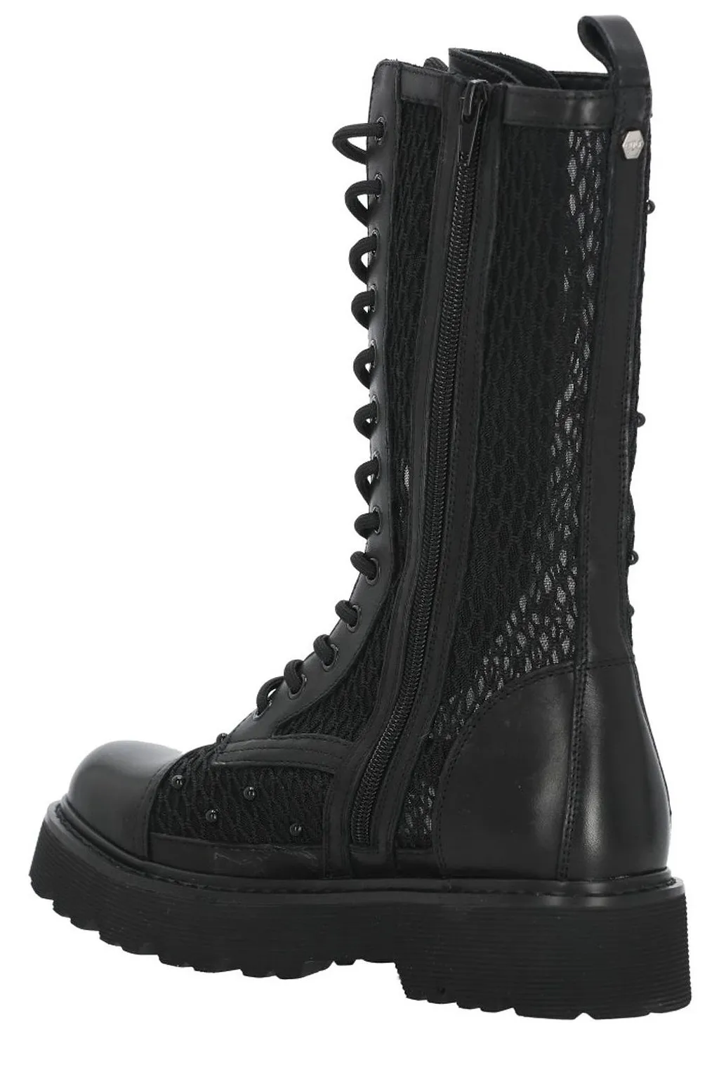 Cult Mesh Panel Lace-Up Boots