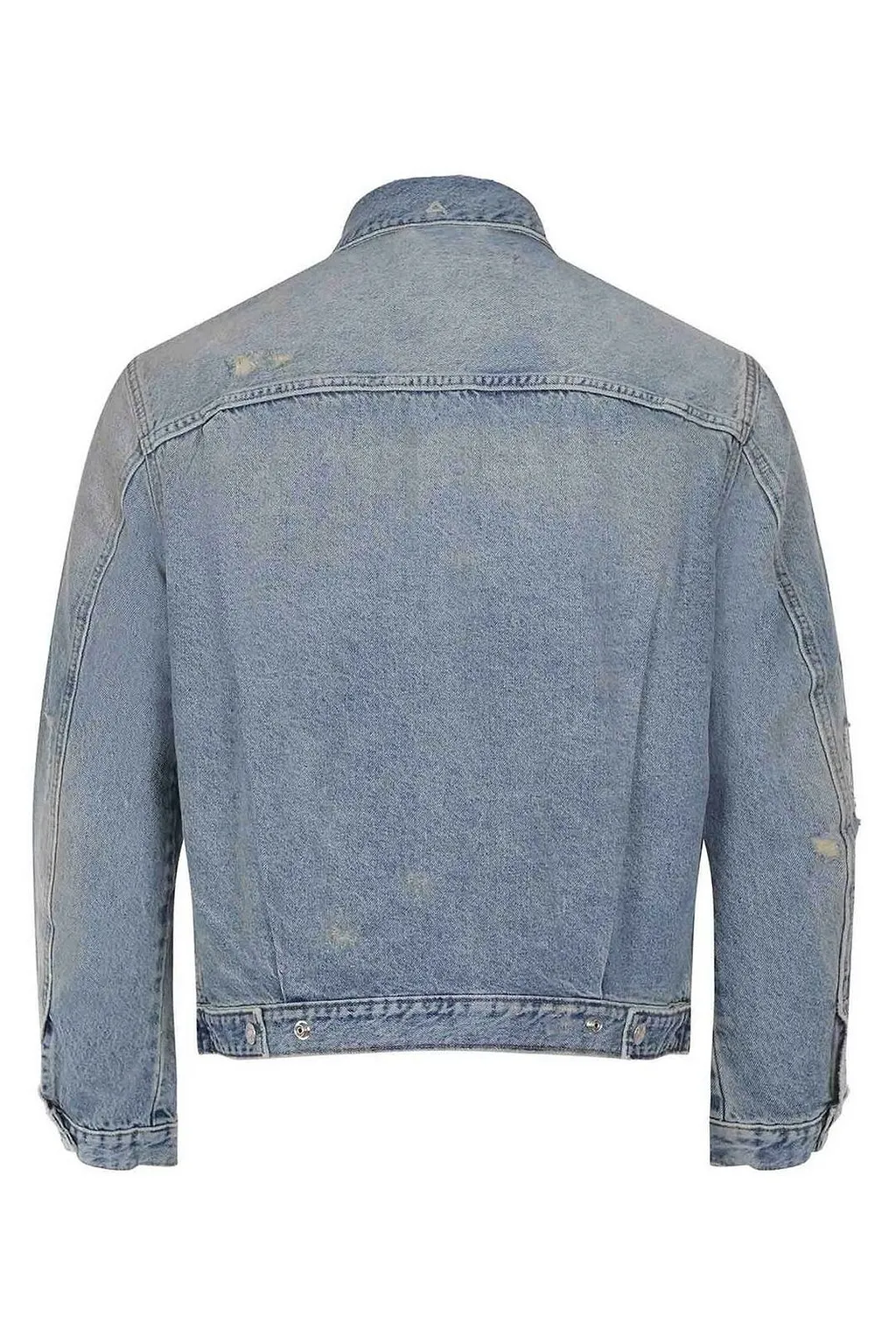Cycle Distressed Button-Up Denim Jacket