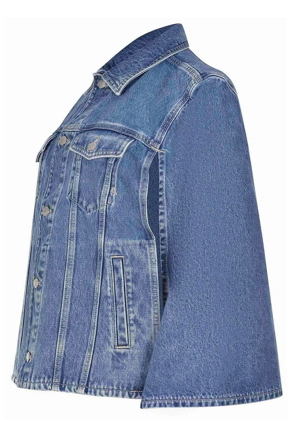 Candy Cape Sleeve Denim Jacket