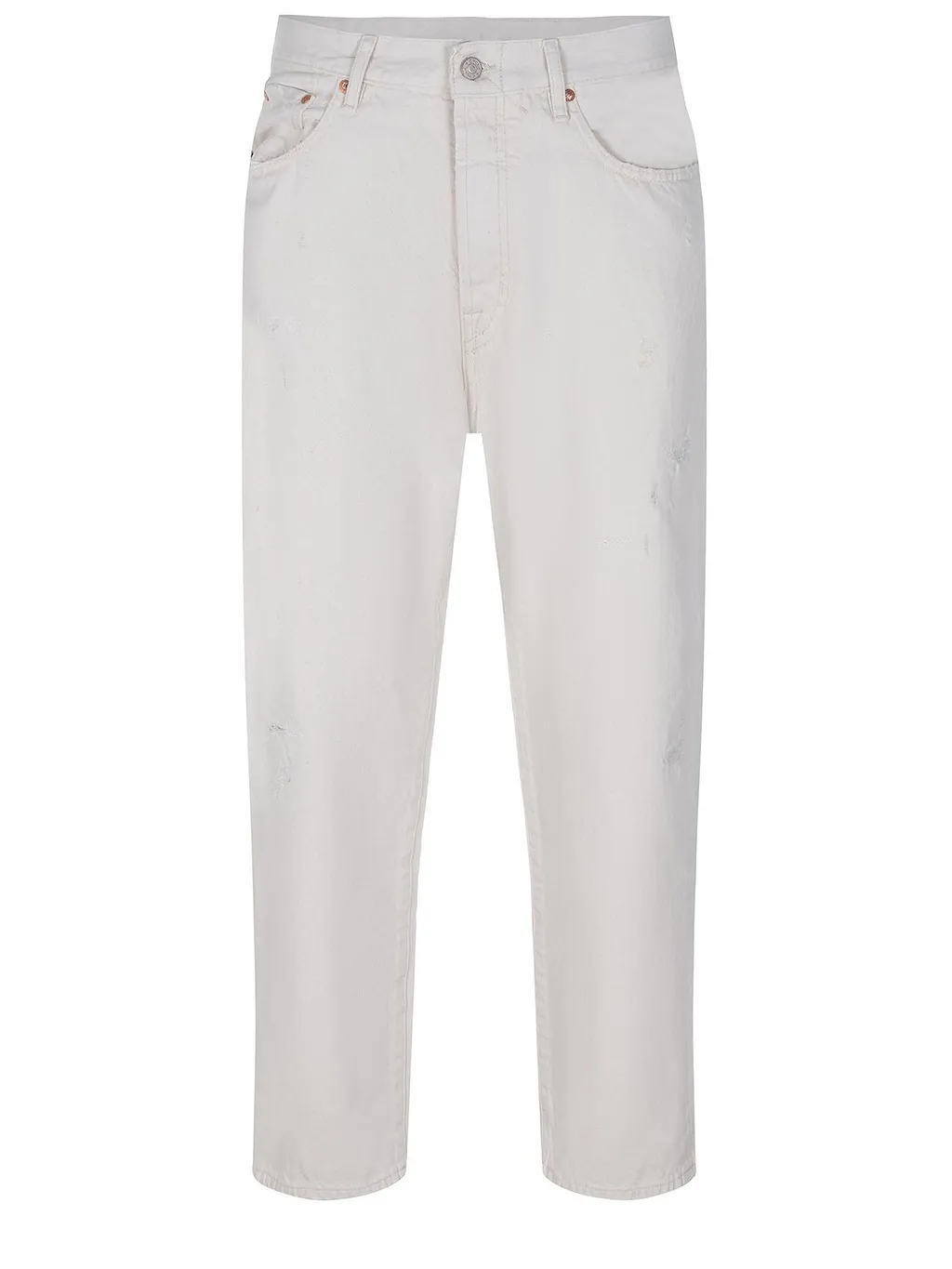 Distressed Straight-Leg Jeans
