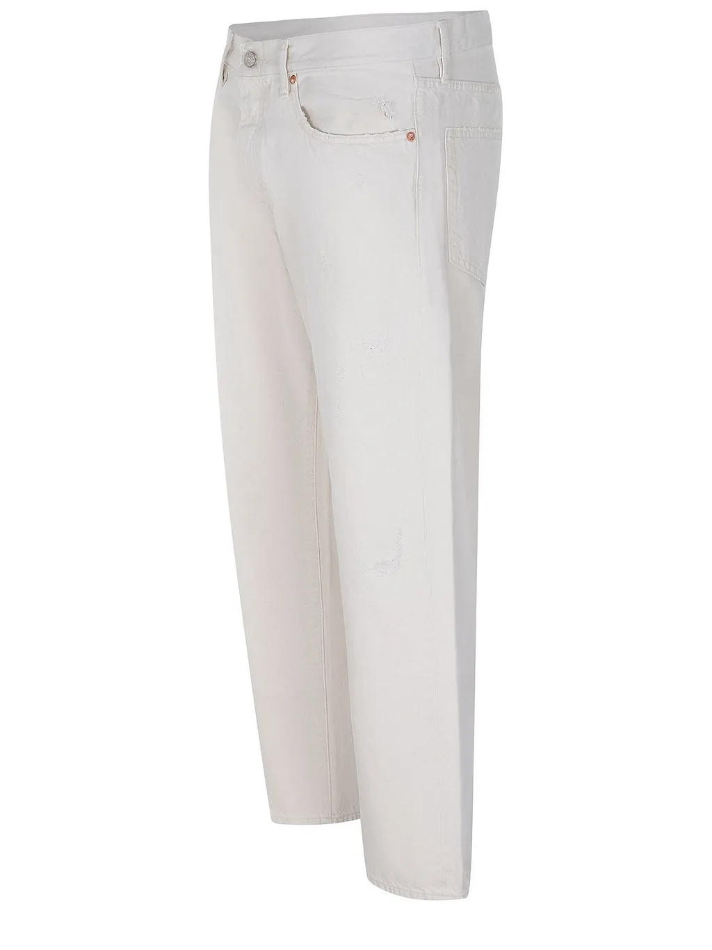 Distressed Straight-Leg Jeans