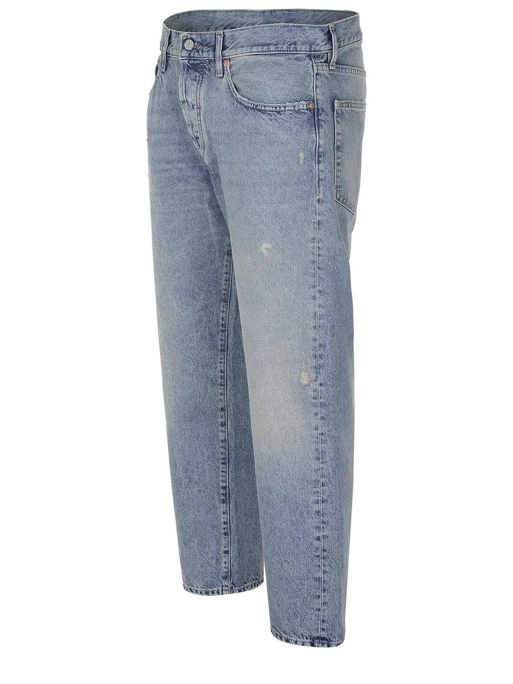 Cycle Distressed Straight-Leg Jeans