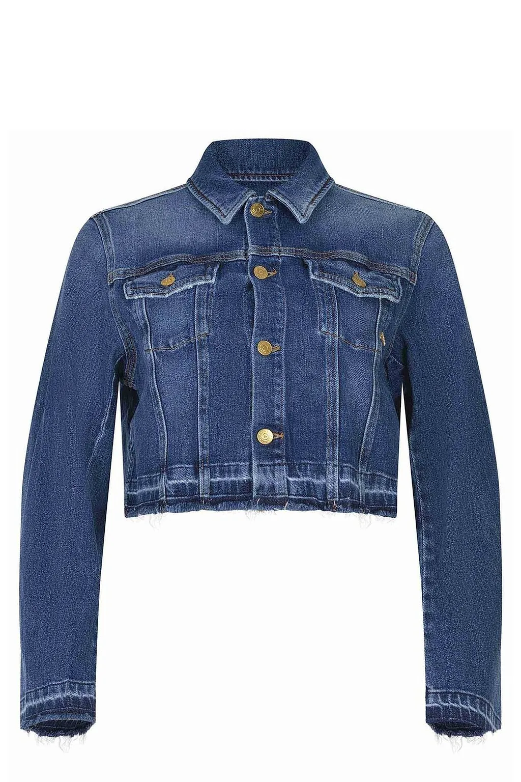 Milu Frayed Cropped Denim Jacket