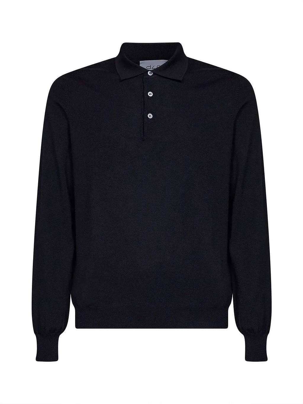 D4.0 Long-Sleeve Knitted Polo Shirt