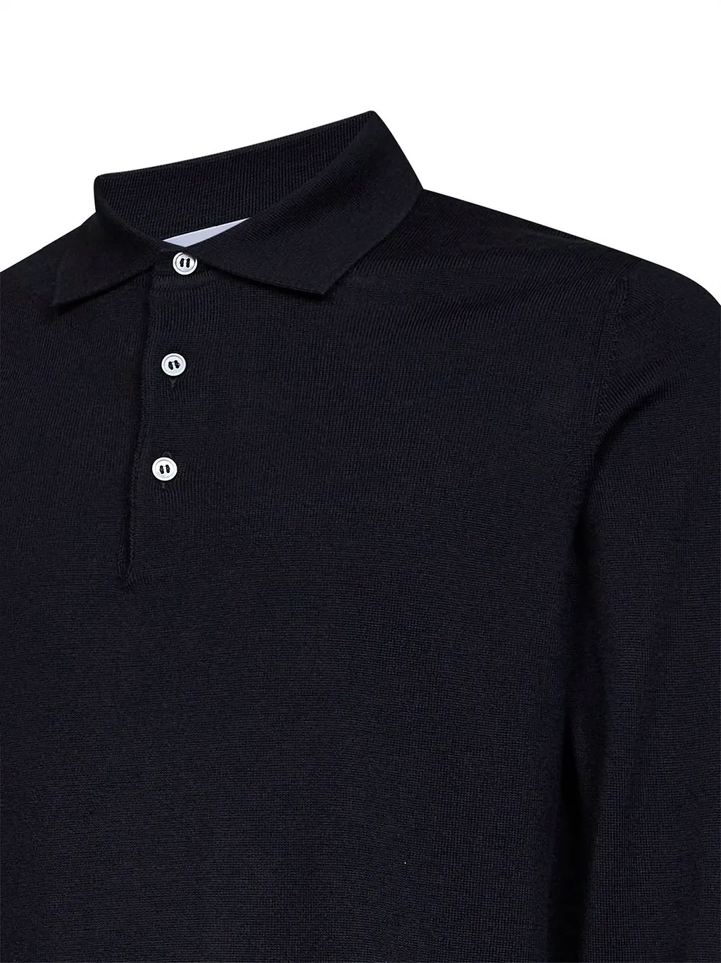 D4.0 Long-Sleeve Knitted Polo Shirt