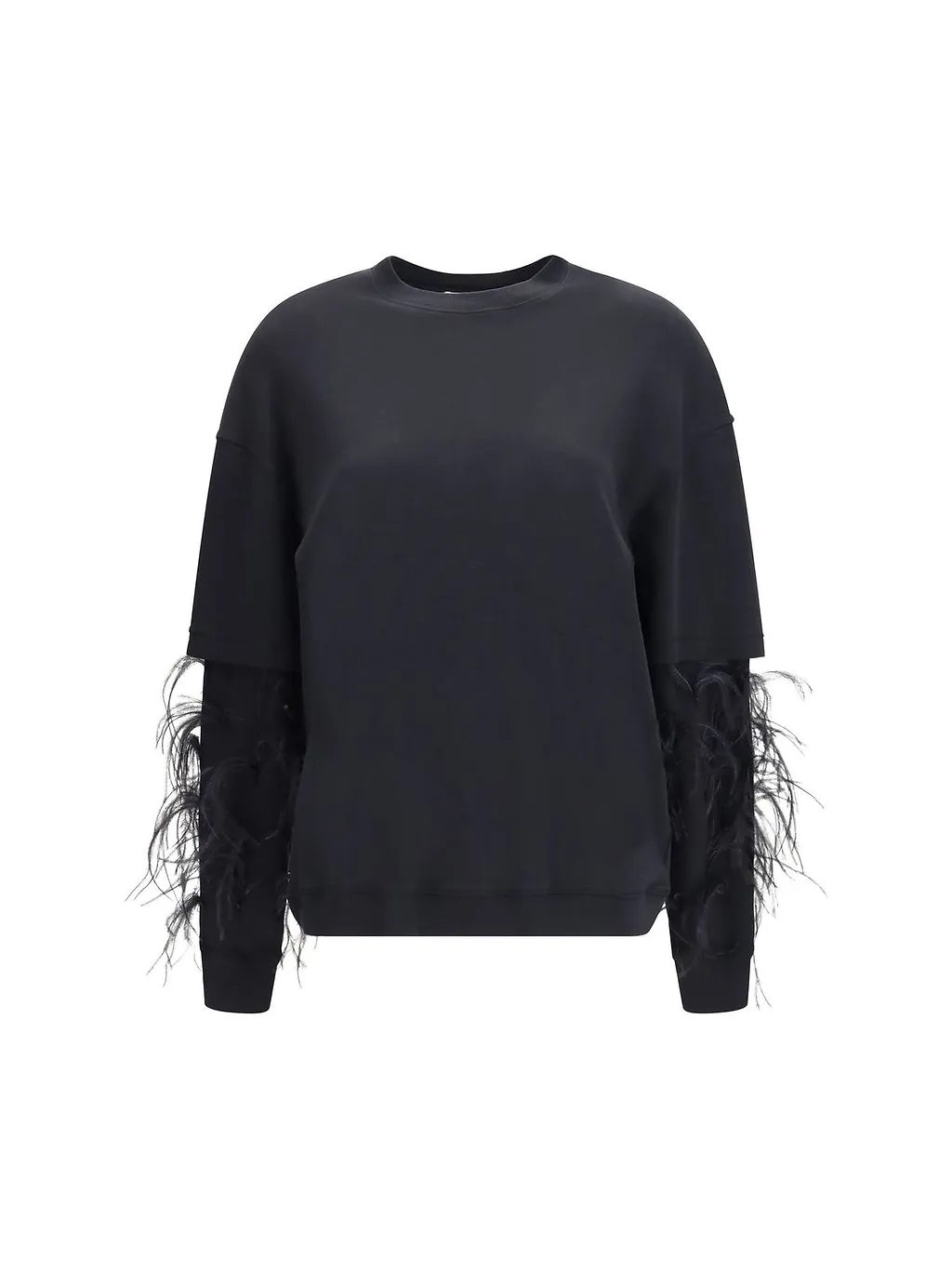 Darkpark Troy Feather-Sleeve Top