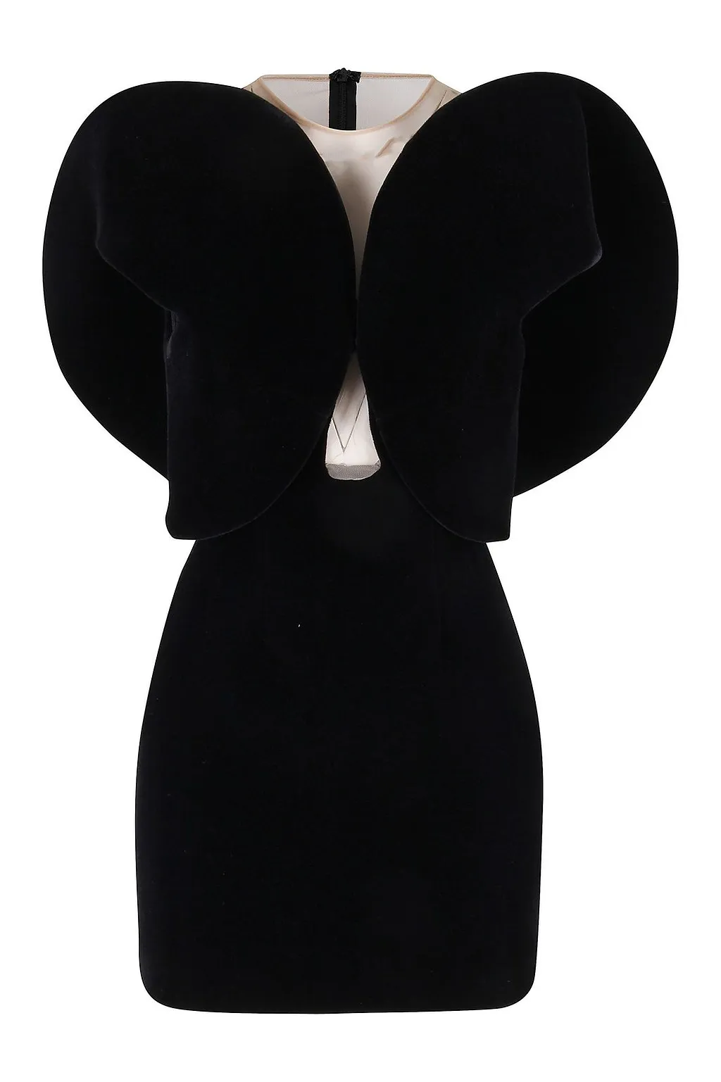 David Koma Circular Sleeve Mini Velvet Dress