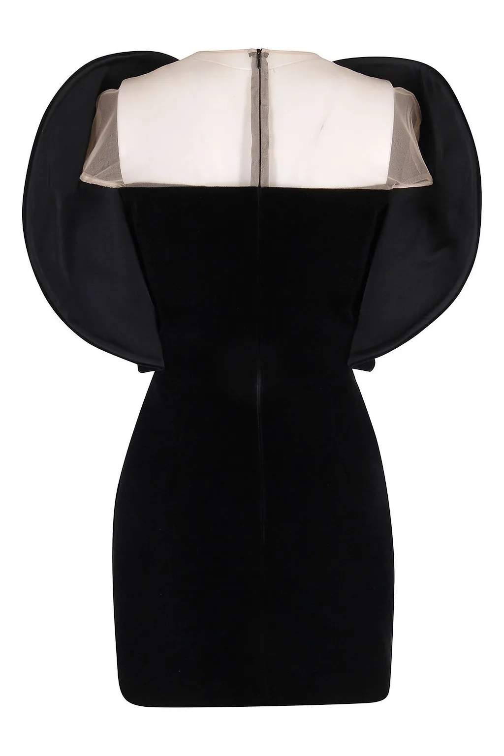 David Koma Circular Sleeve Mini Velvet Dress