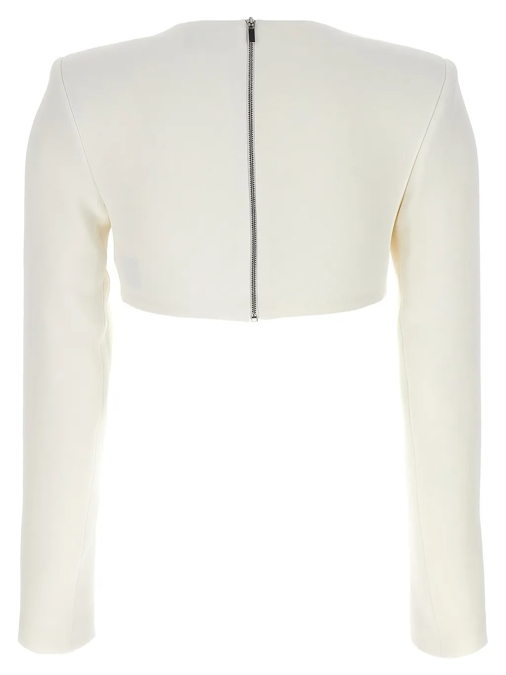 David Koma Embellished Zipped Cropped Top