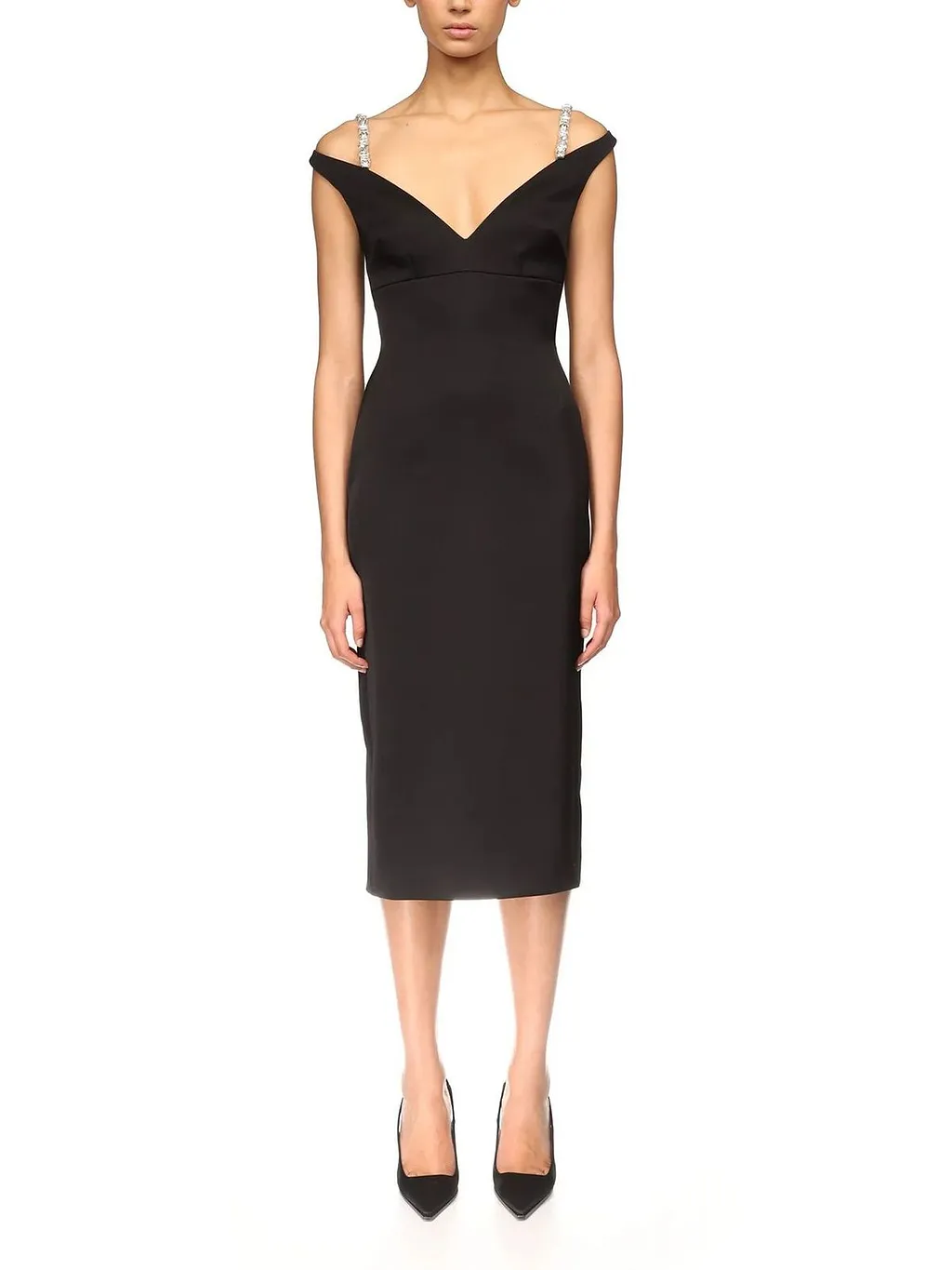 Crystal Strap Midi Dress