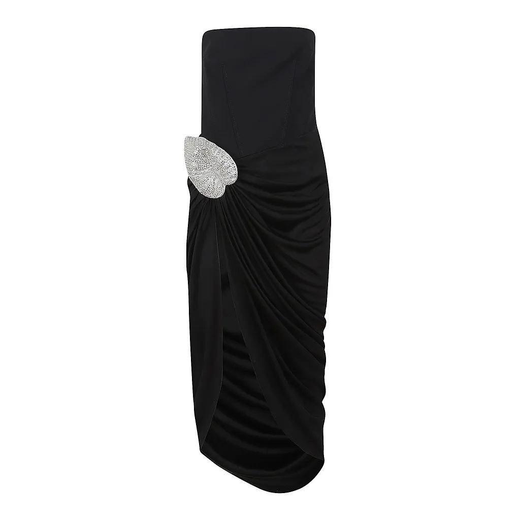 Crystal Embellished Draped Dress