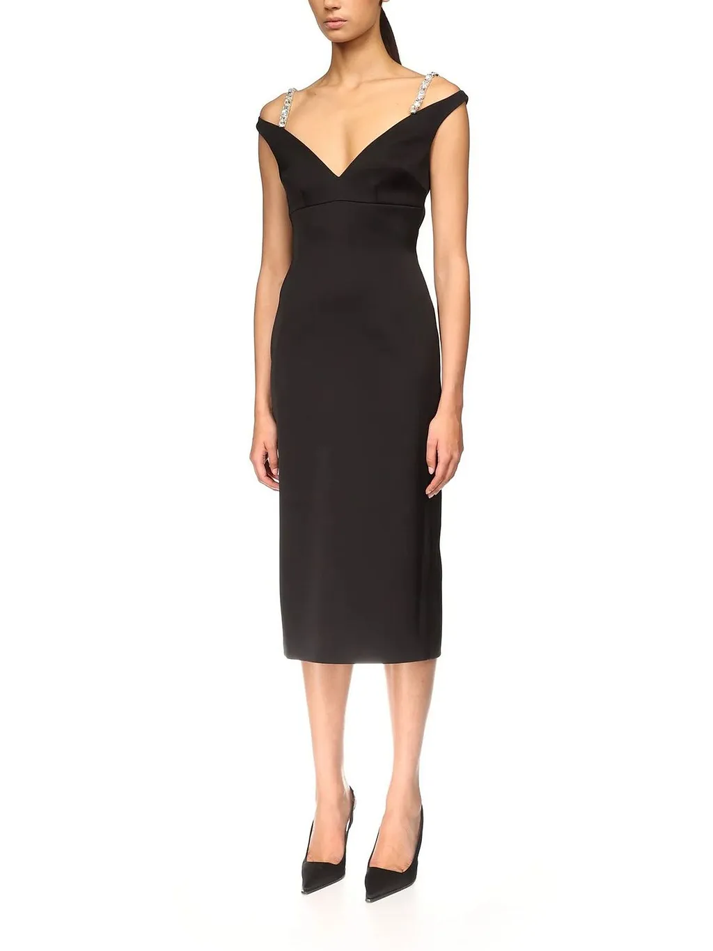 Crystal Strap Midi Dress