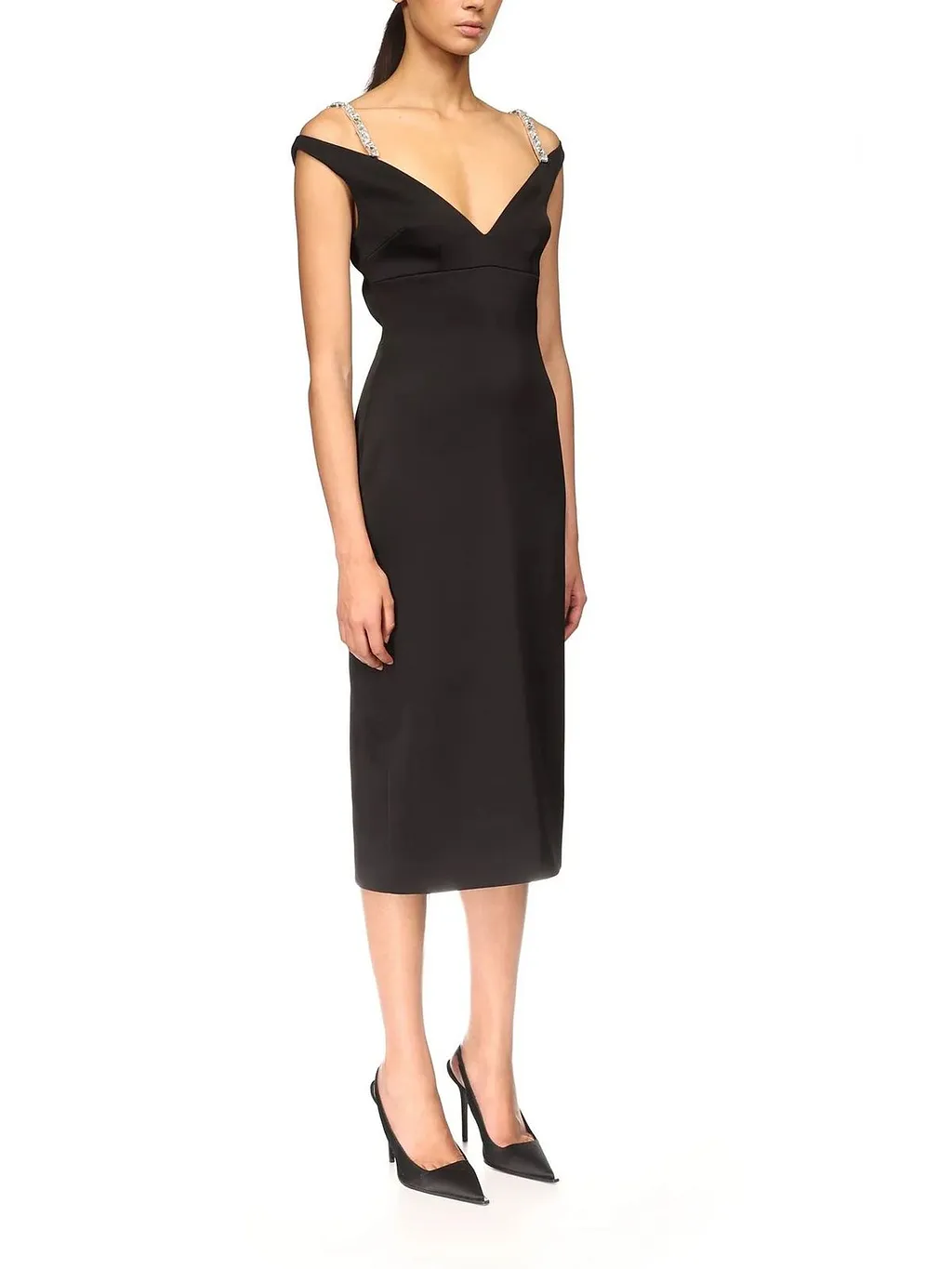Crystal Strap Midi Dress