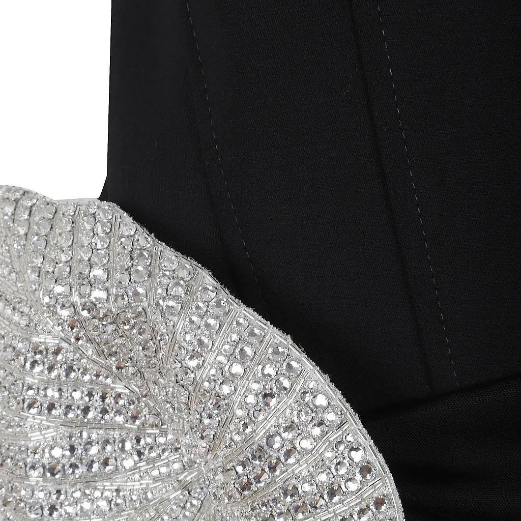 Crystal Embellished Draped Dress