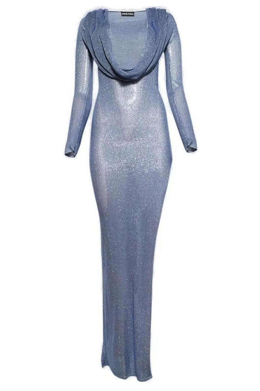 David Koma Plunge Neckline Embellished Gown