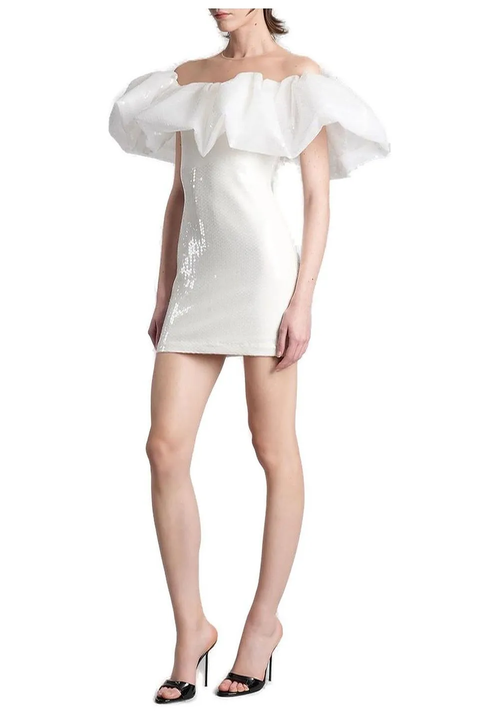 Puff Top Detail Sequin Mini Dress