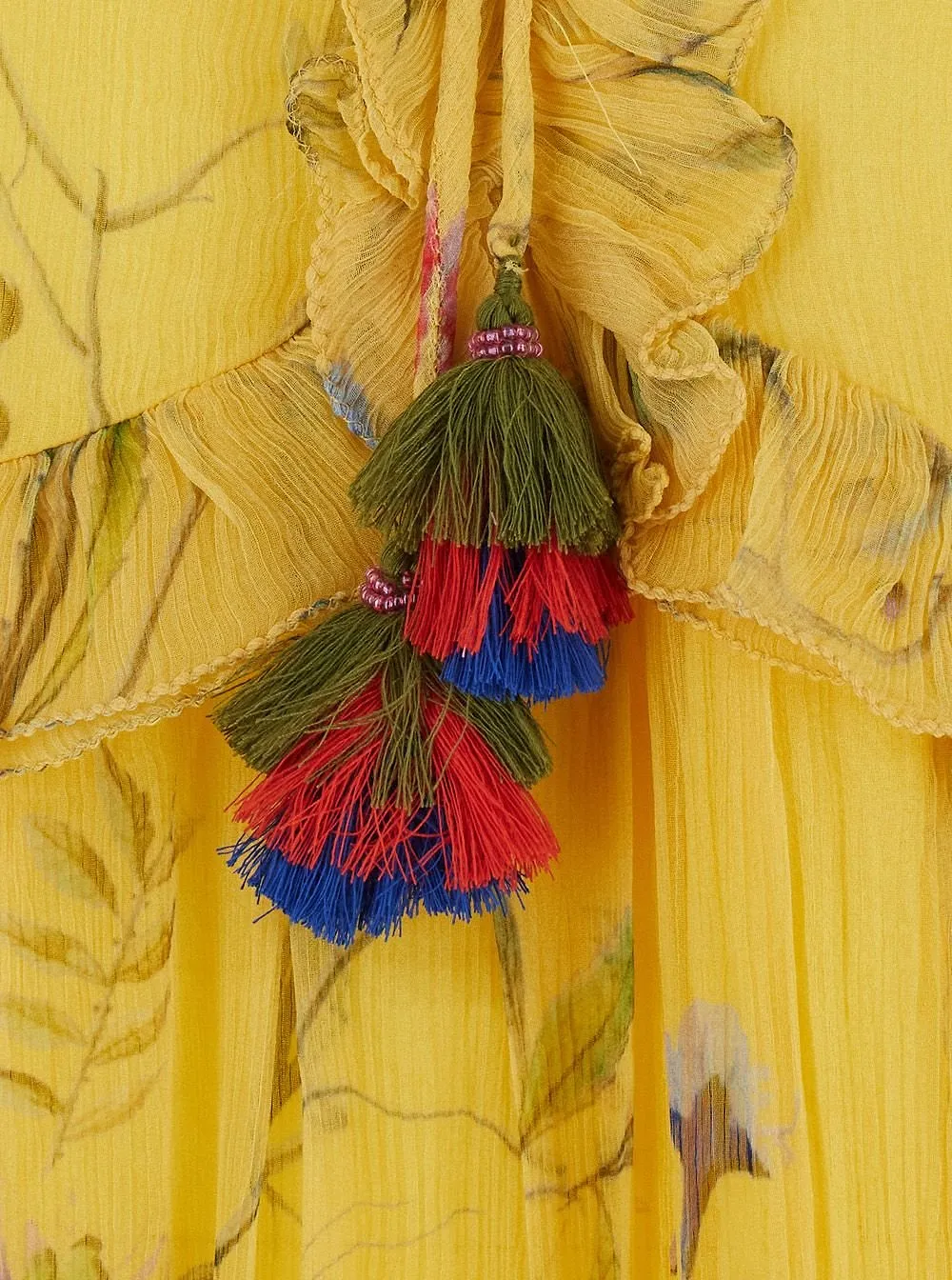 Madrugada Floral Tassel Maxi Dress