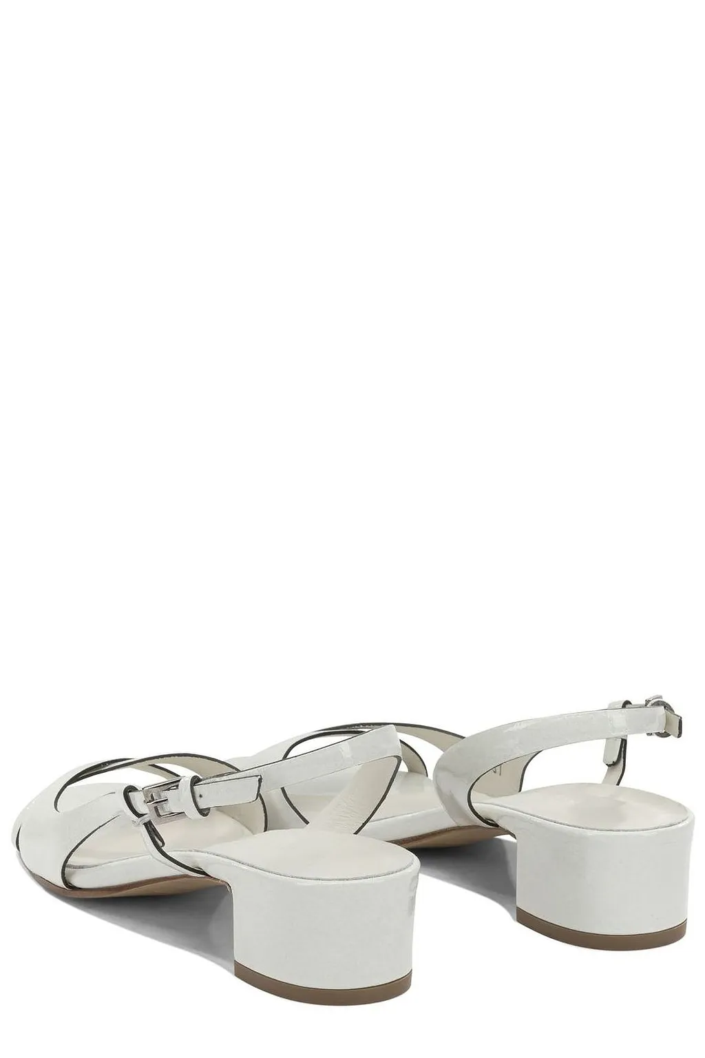 Del Carlo Low Block Heel Slingback Sandals