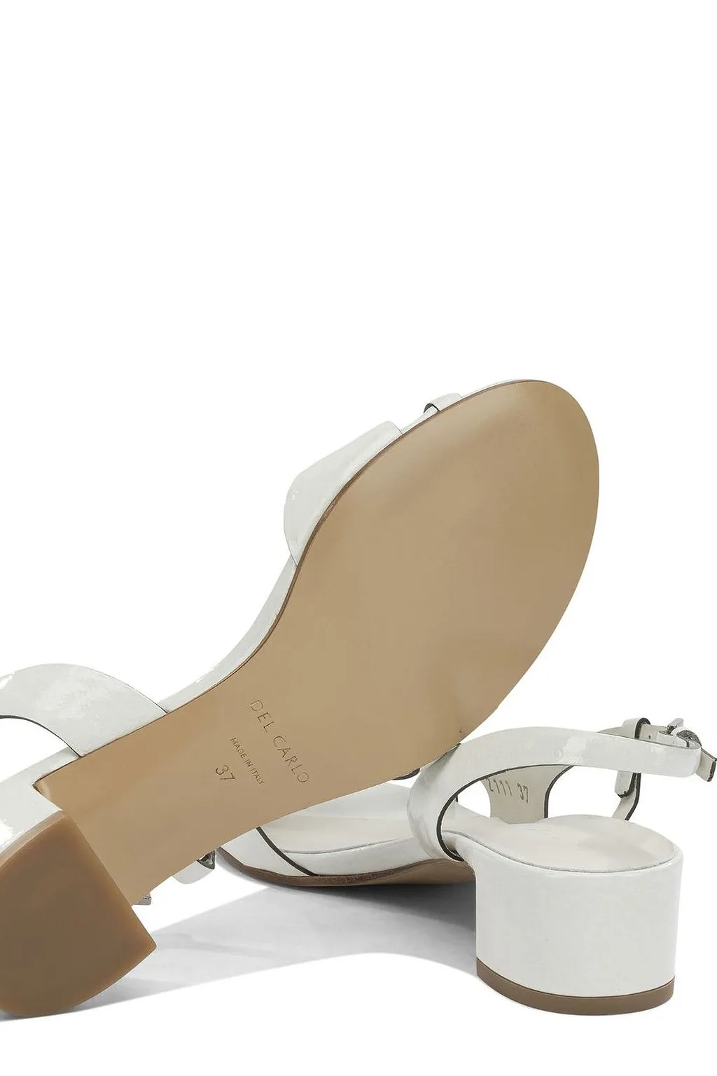 Del Carlo Low Block Heel Slingback Sandals