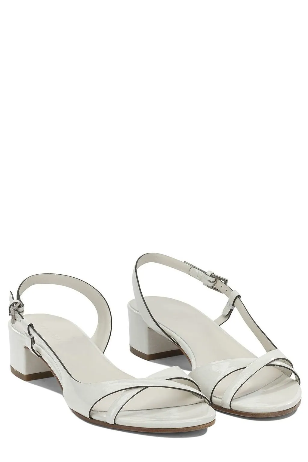 Del Carlo Low Block Heel Slingback Sandals