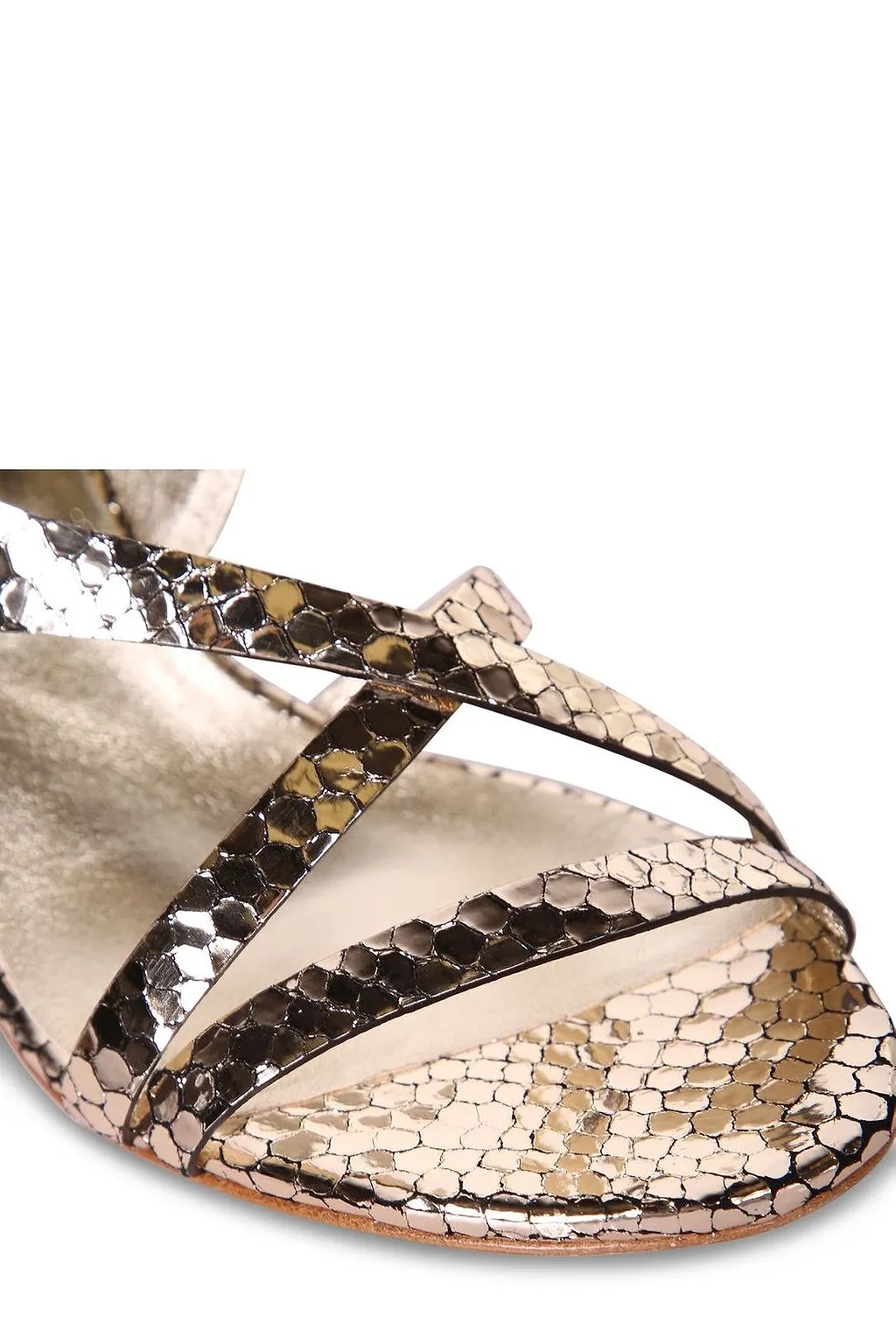 Del Carlo Cross-Strap Heeled Sandals