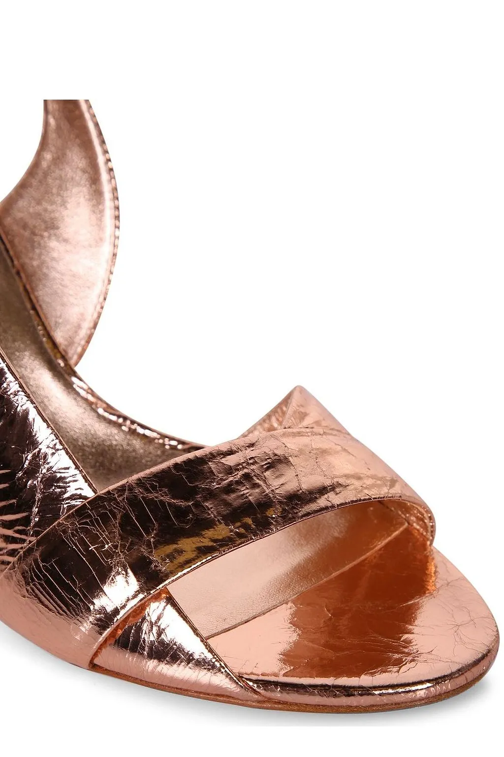 Del Carlo Crinkled Slingback Heeled Sandals