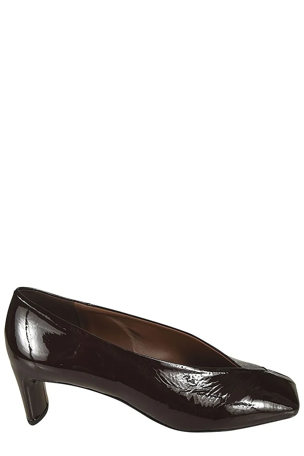 Del Carlo Patent Block Heel Pumps