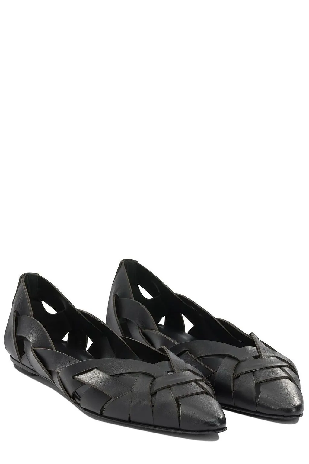 Del Carlo Woven Pointed Ballet Flats